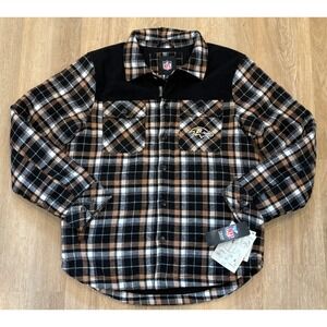 NWT Men's G-III Baltimore Ravens Shirt Jacket - Small - Flannel Plaid
